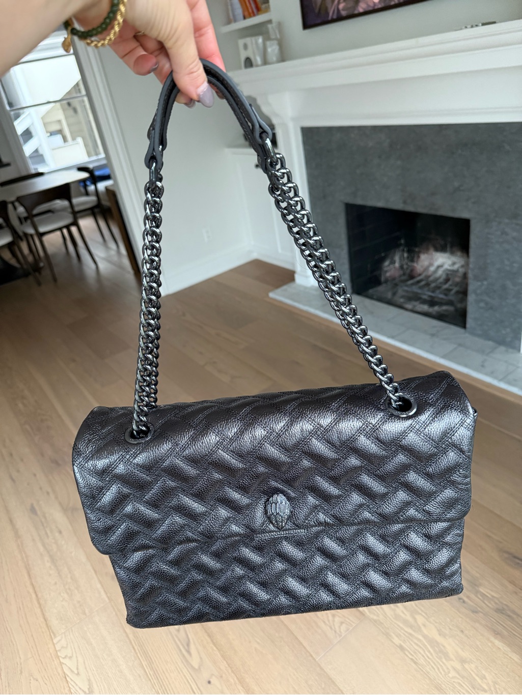 Kurt Geiger Quilted Shoulder Bag With Chain Strap